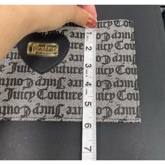 Juicy Couture Gothic Logo Free Spirit Zipper Wristlet Wallet Black Monogram NEW - Picture 7 of 8